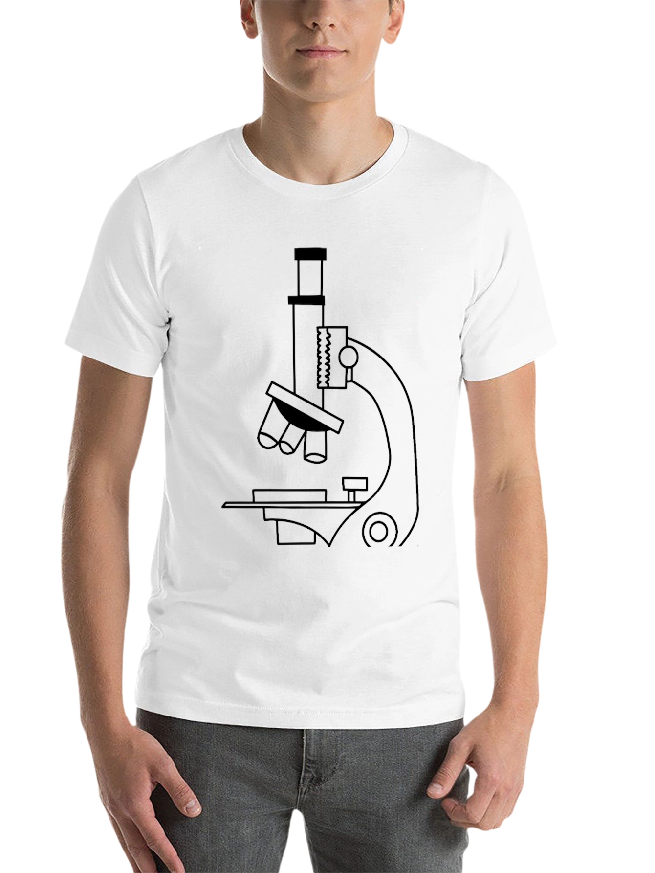 Black Microscope Graphic Print T-Shirt - Science Tee view 14