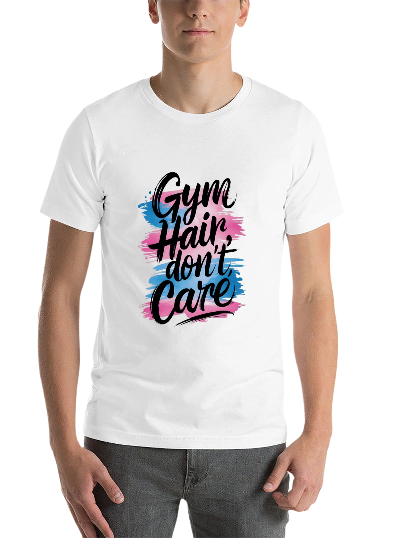Black Gym Hair Don't Care T-Shirt - Black view 14