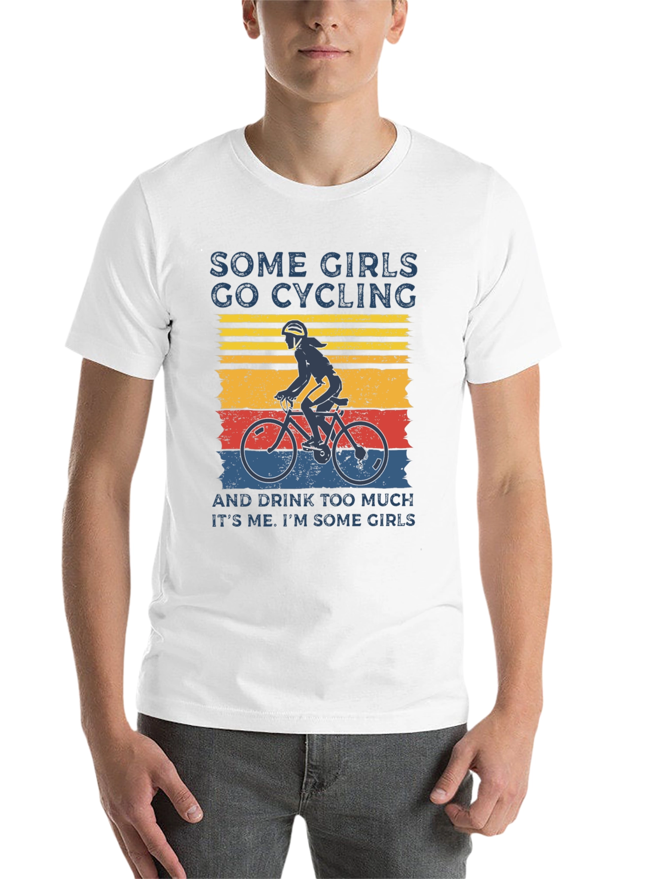 Black Some Girls Go Cycling T-Shirt view 14