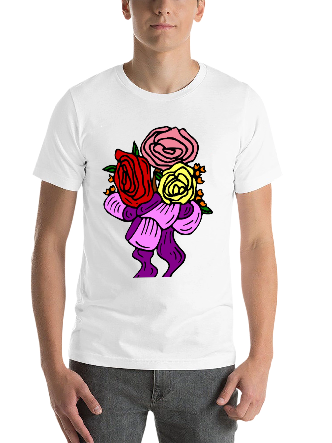 Black Floral Bouquet Graphic Tee view 14
