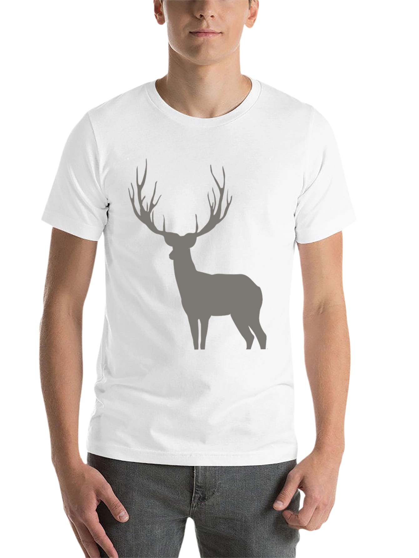 Black Men's Black Deer Graphic T-Shirt view 14