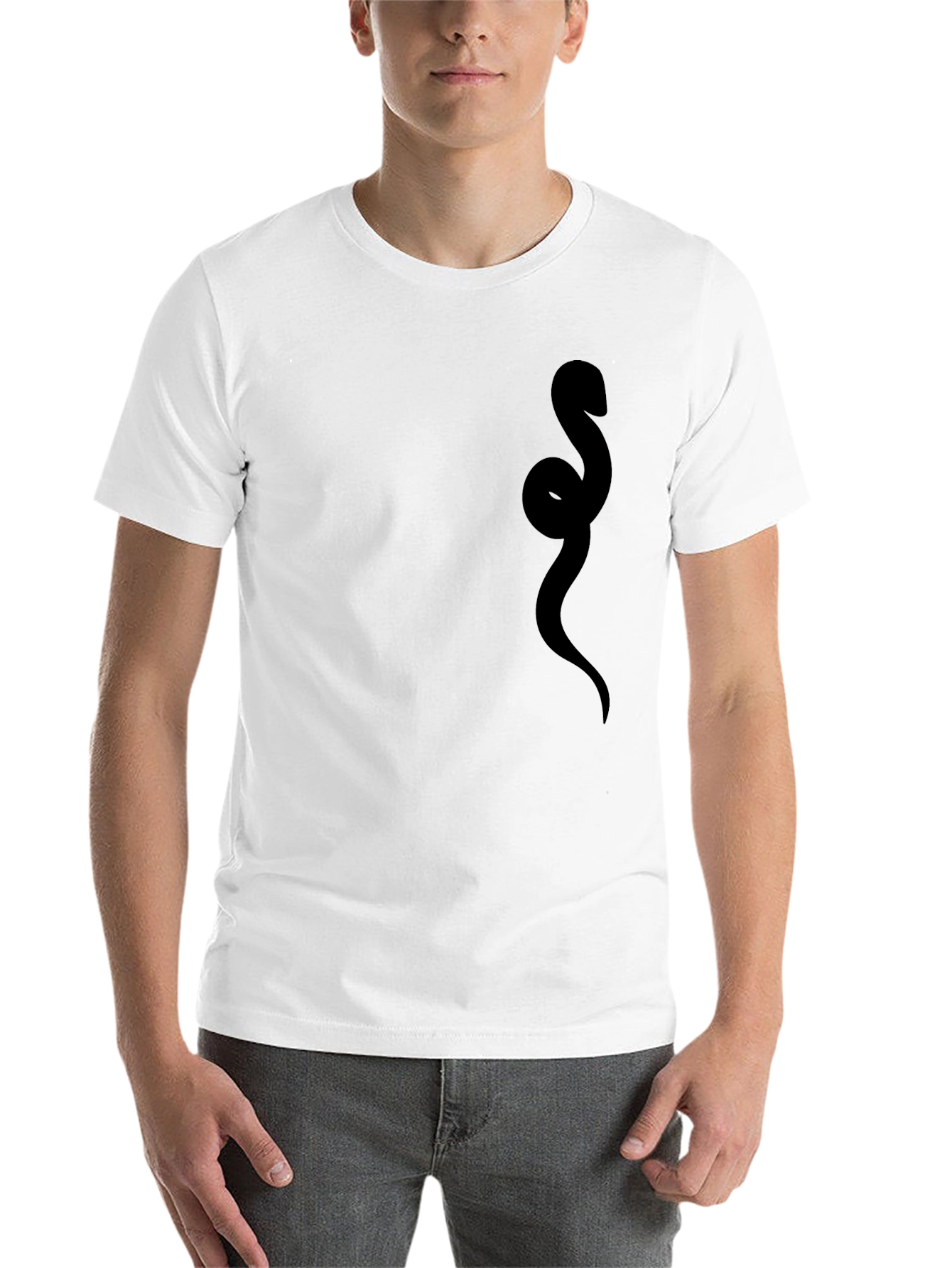 Black Men's Black Snake Graphic T-Shirt view 14