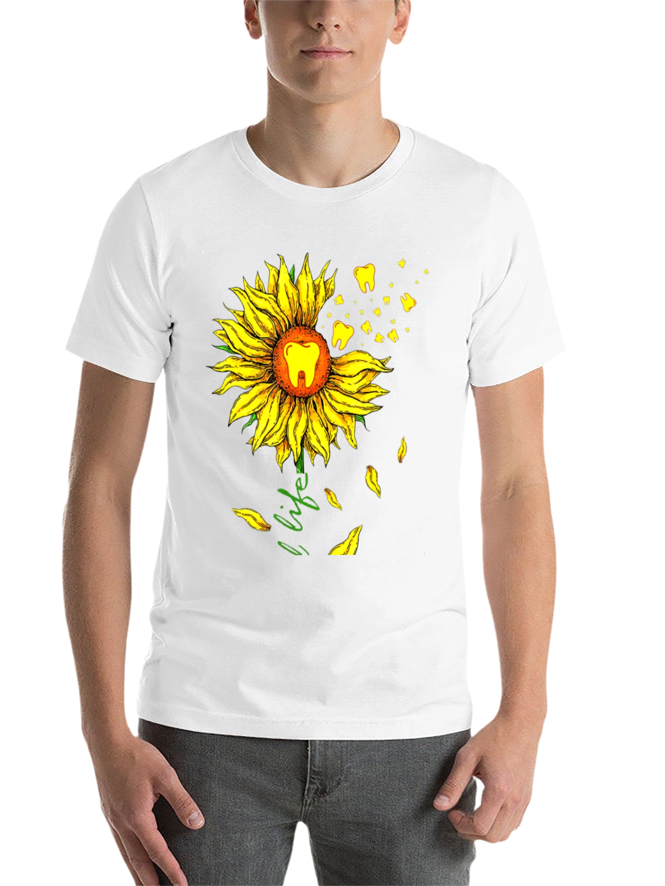 Black Dental Sunflower T-Shirt - Dentist Life Tee view 14
