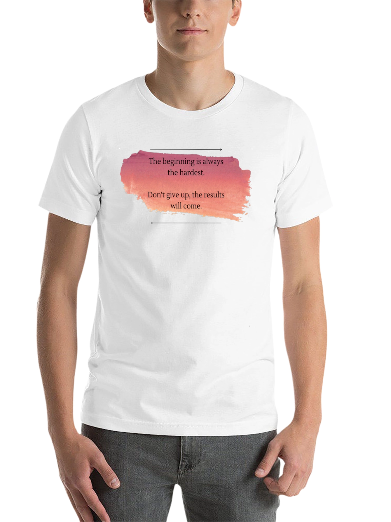 Black Motivational Quote T-Shirt: The Beginning is Hardest view 14