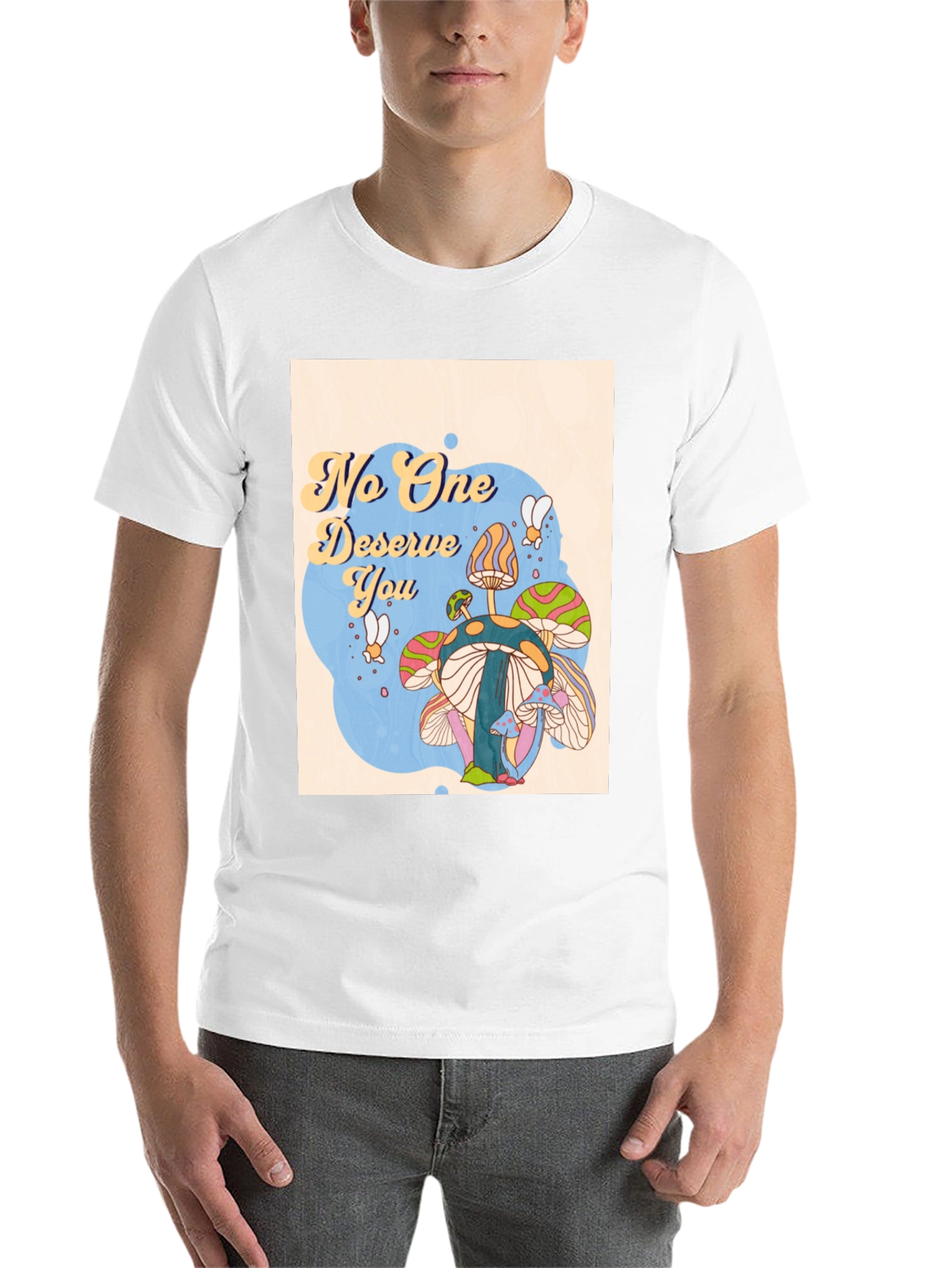 Black No One Deserves You Mushroom Graphic Tee view 14