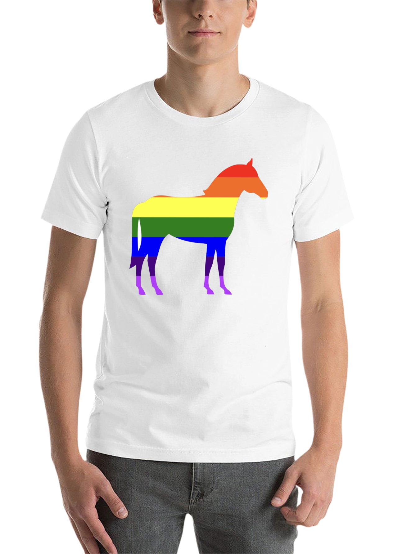 Black Pride Horse Graphic T-Shirt - Stylish Rainbow Design view 14