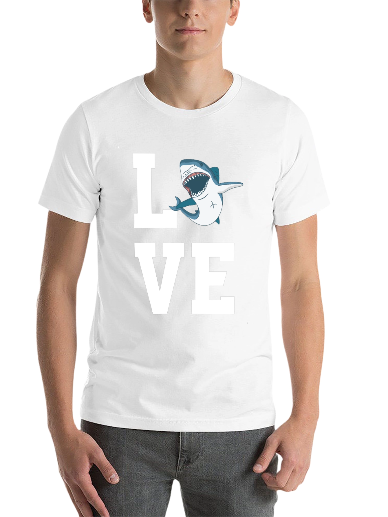 Black Love Shark T-Shirt - Great White Tee view 14