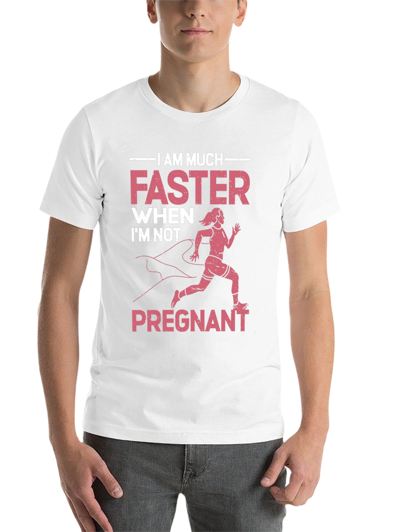 Black Funny Pregnancy Running T-Shirt view 14