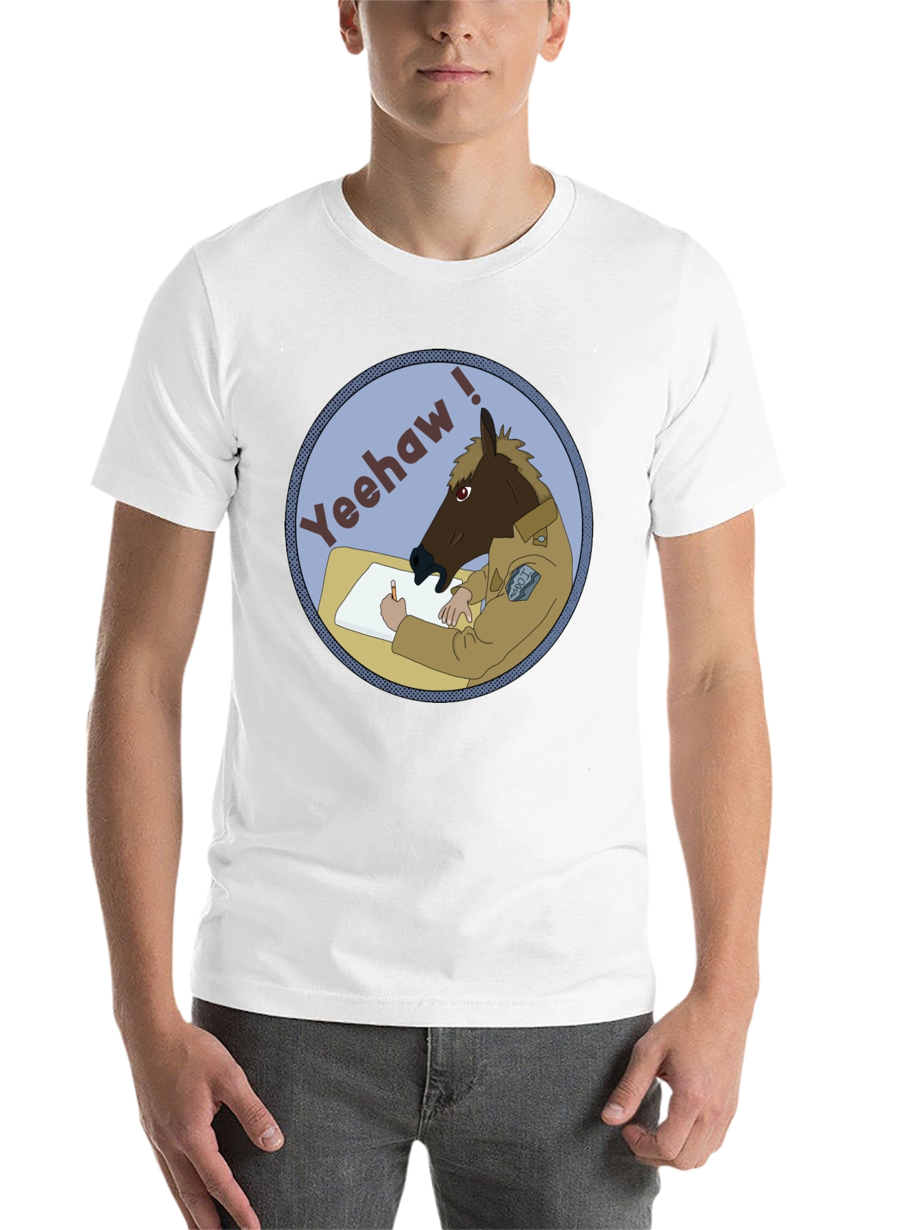 Black Yeehaw Horse T-Shirt - Funny Graphic Tee view 14