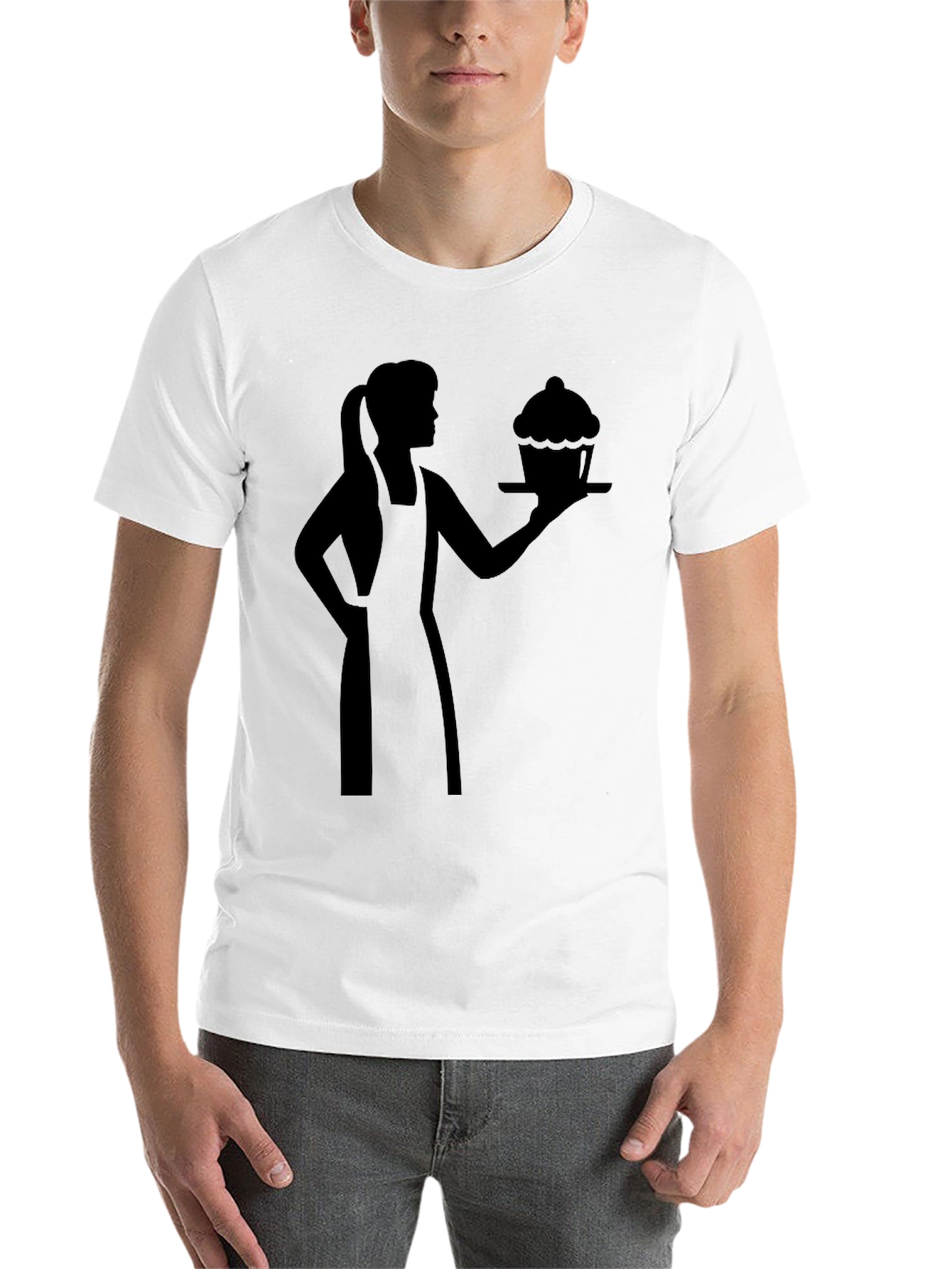 Black Baker Woman Cupcake Graphic T-Shirt view 14