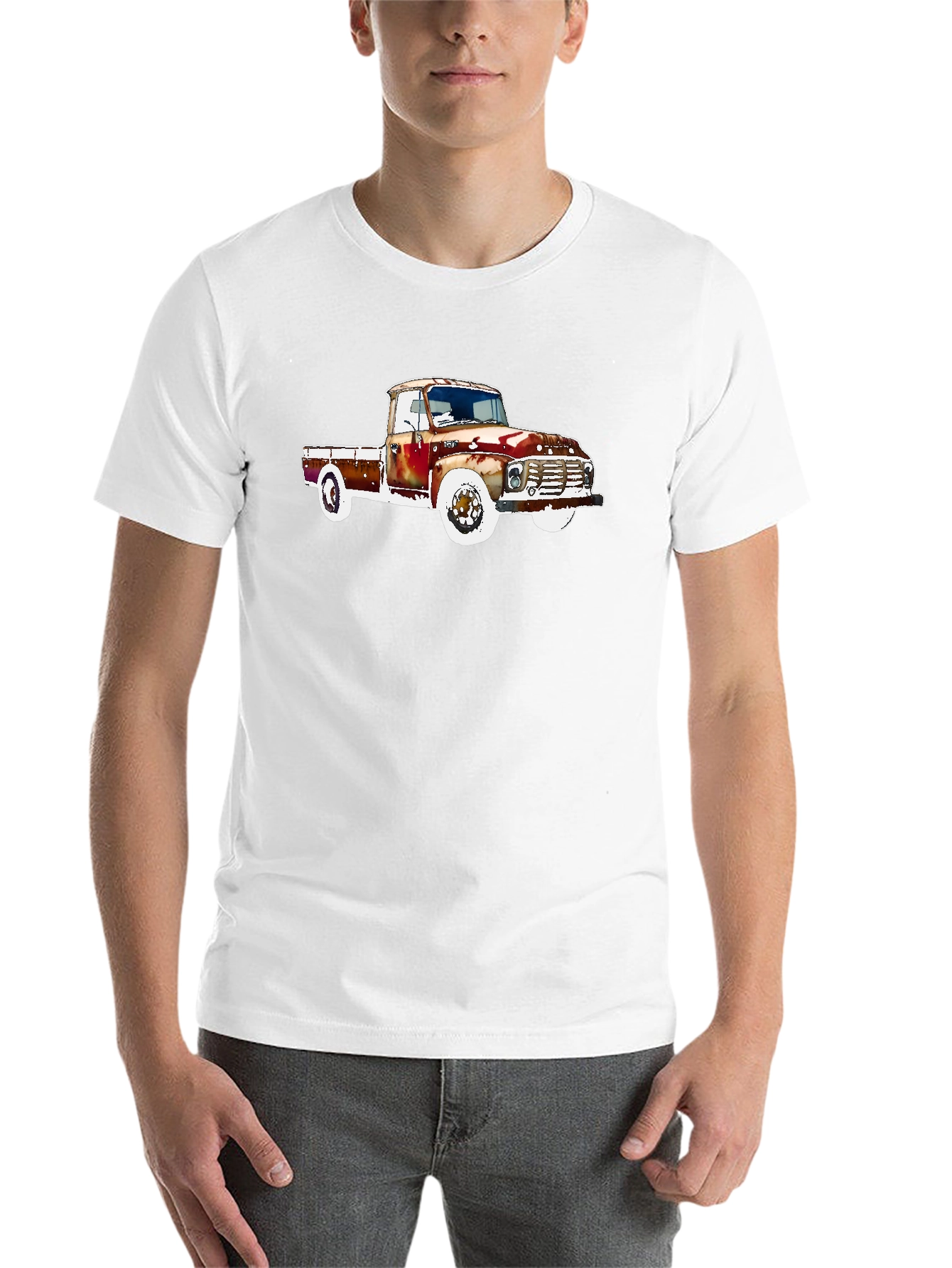 Black Vintage Truck Graphic Tee - Classic Car T-Shirt view 14