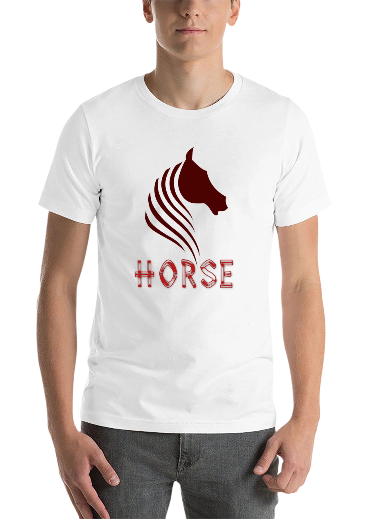 Black Men's Black Horse Graphic T-Shirt view 14