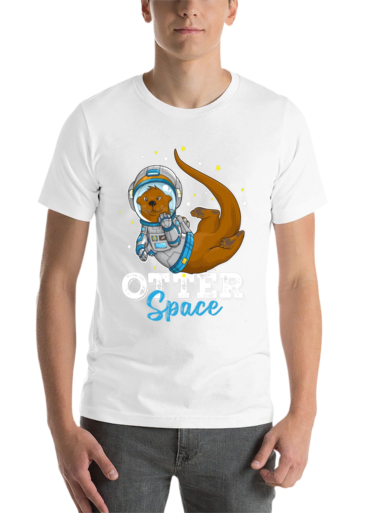 Black Otter Space T-Shirt - Funny Astronaut Animal Tee view 14