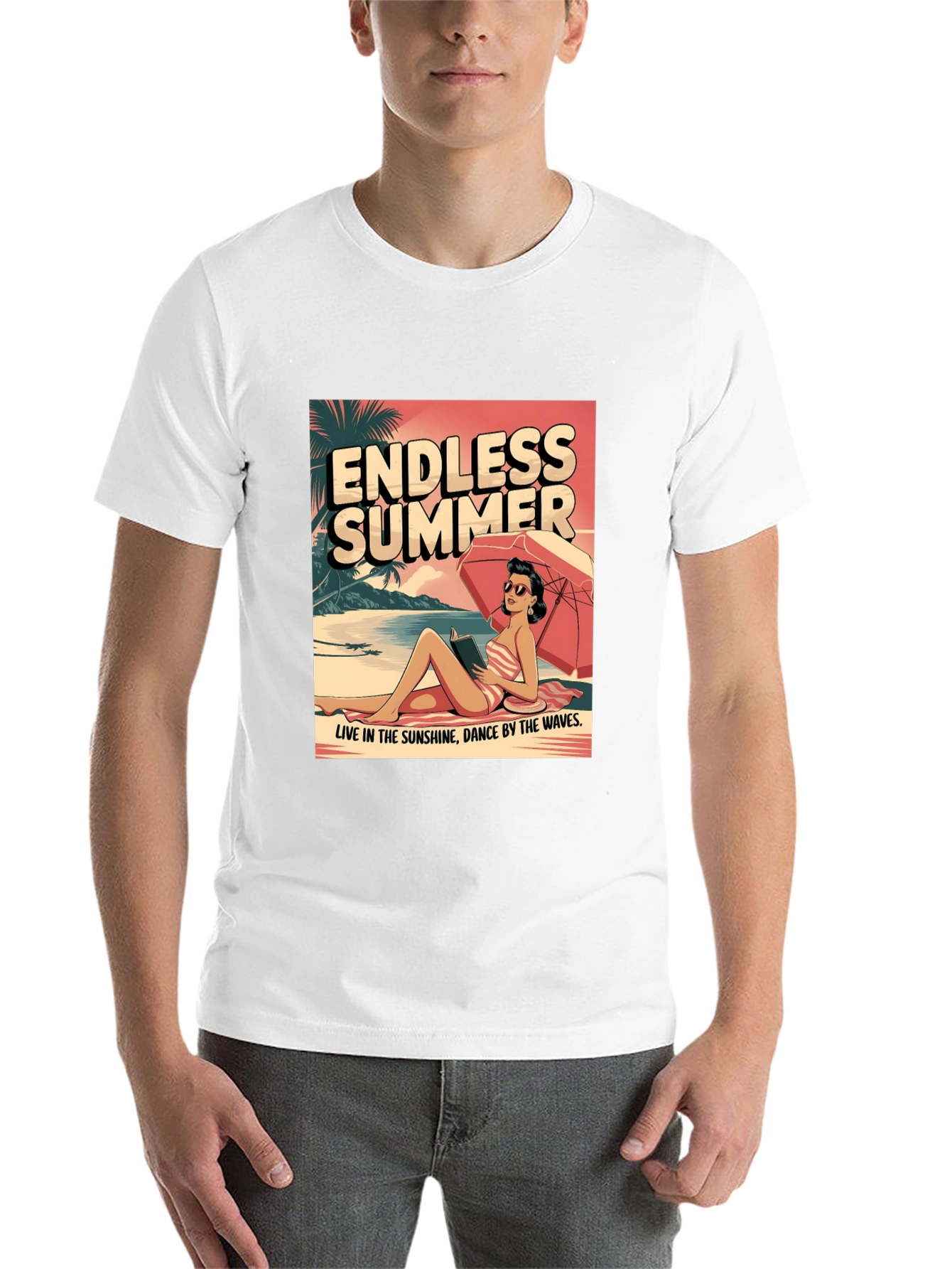 Black Endless Summer Graphic Tee - Beach Vibes T-Shirt view 14
