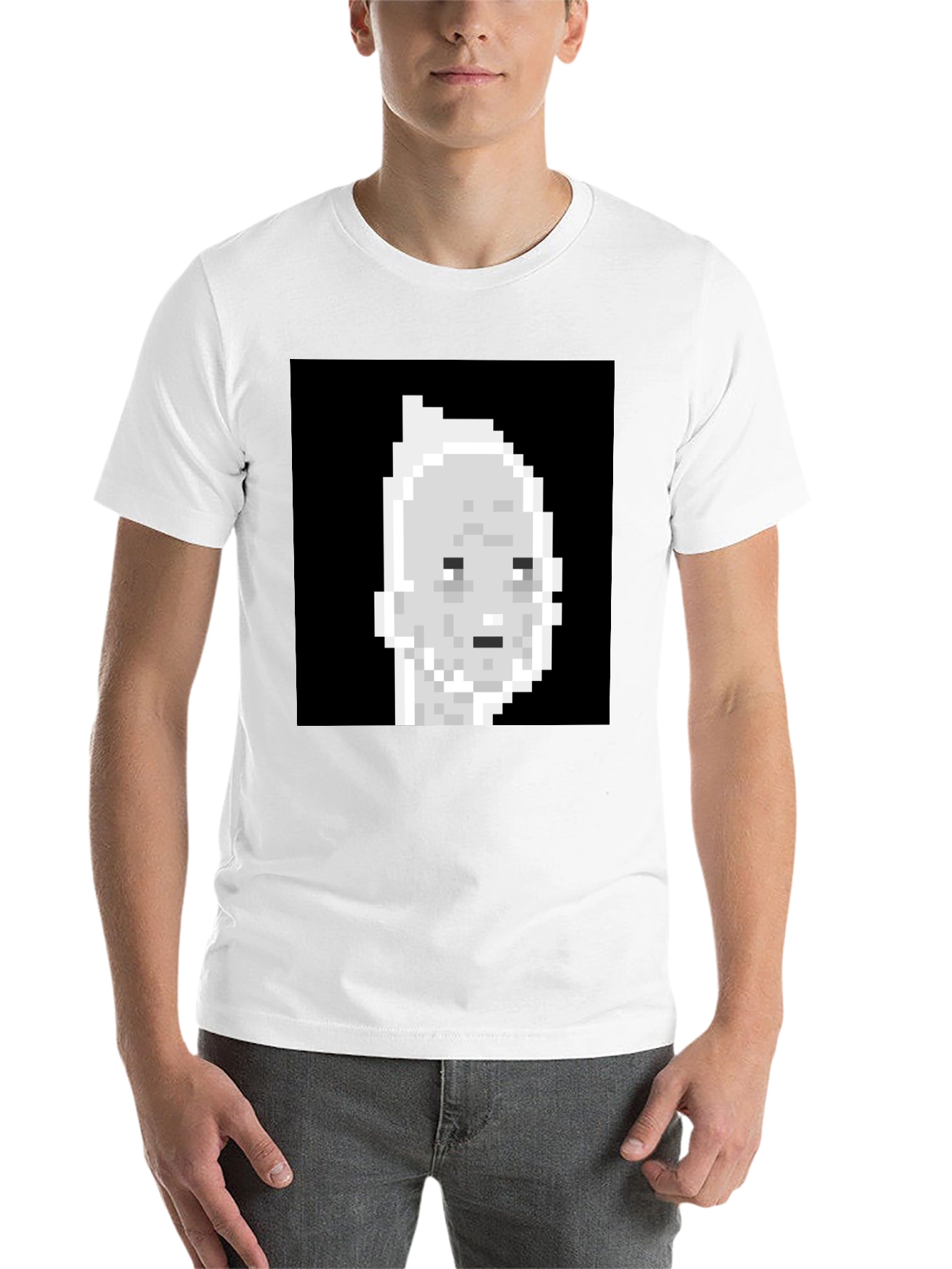 Black Pixel Art T-Shirt - Retro Style Tee view 14