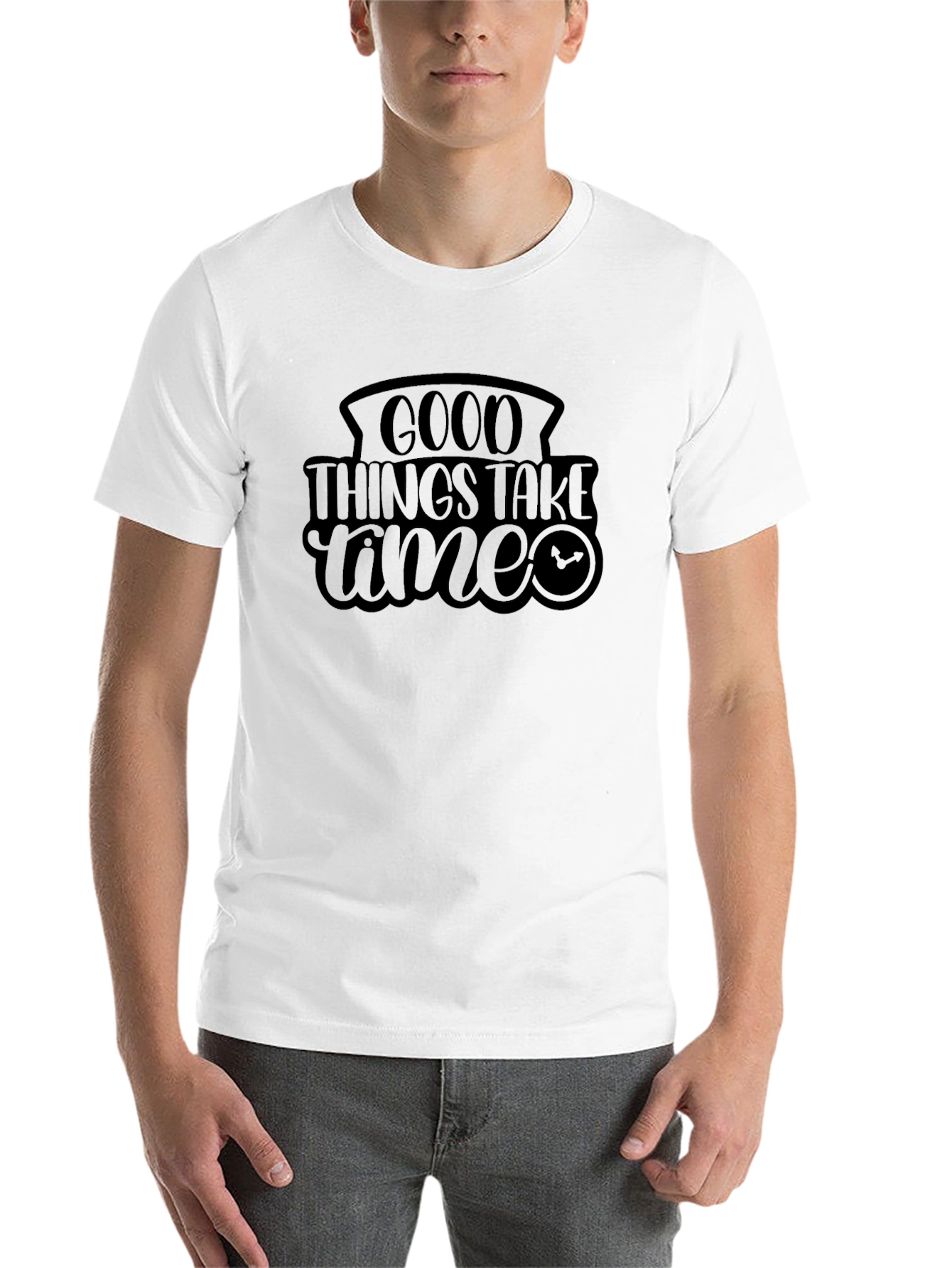 Black Good Things Take Time Graphic T-Shirt view 14