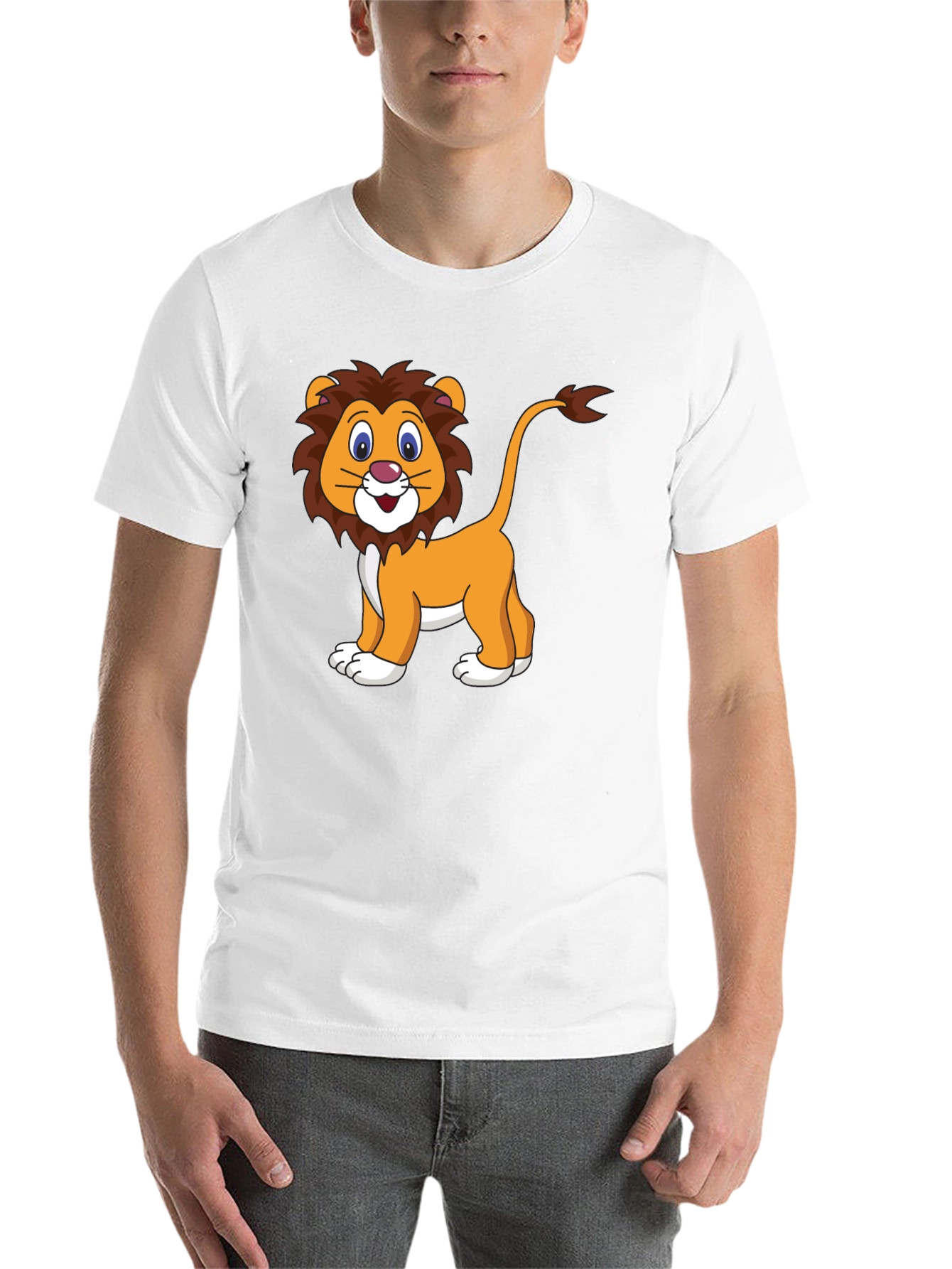Black Cartoon Lion Black T-Shirt view 14