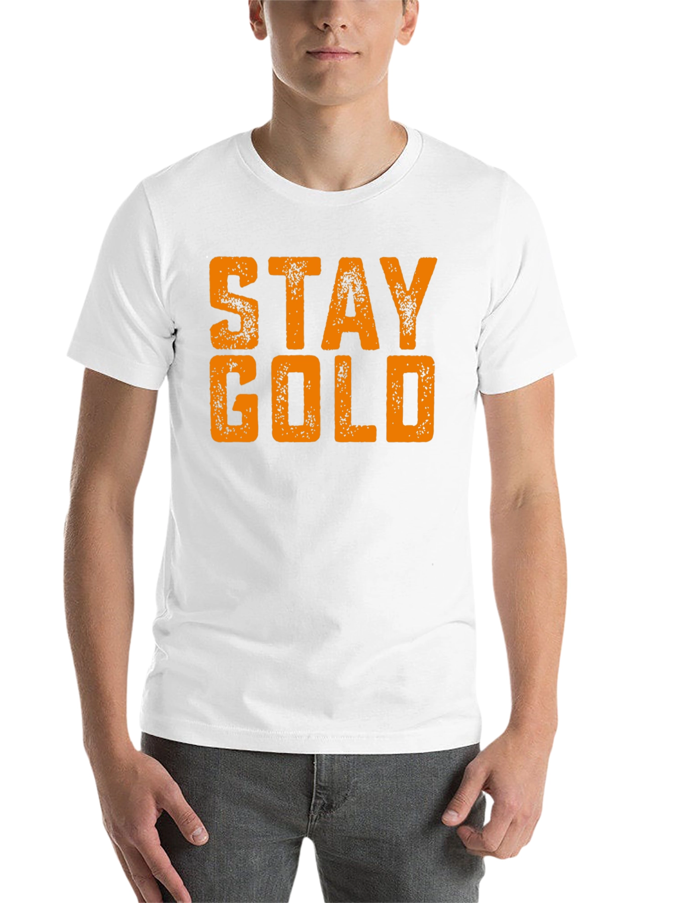 Black Stay Gold Black T-Shirt - Unique Graphic Tee view 14
