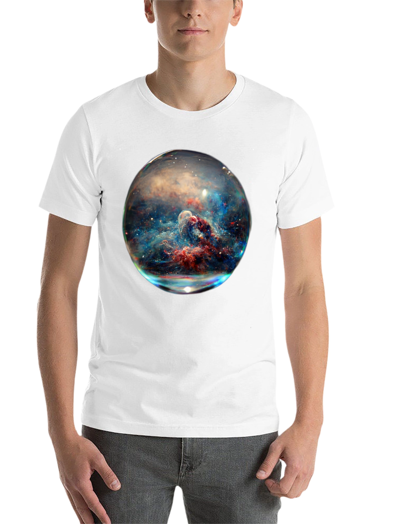 Black Nebula Sphere Graphic T-Shirt view 14