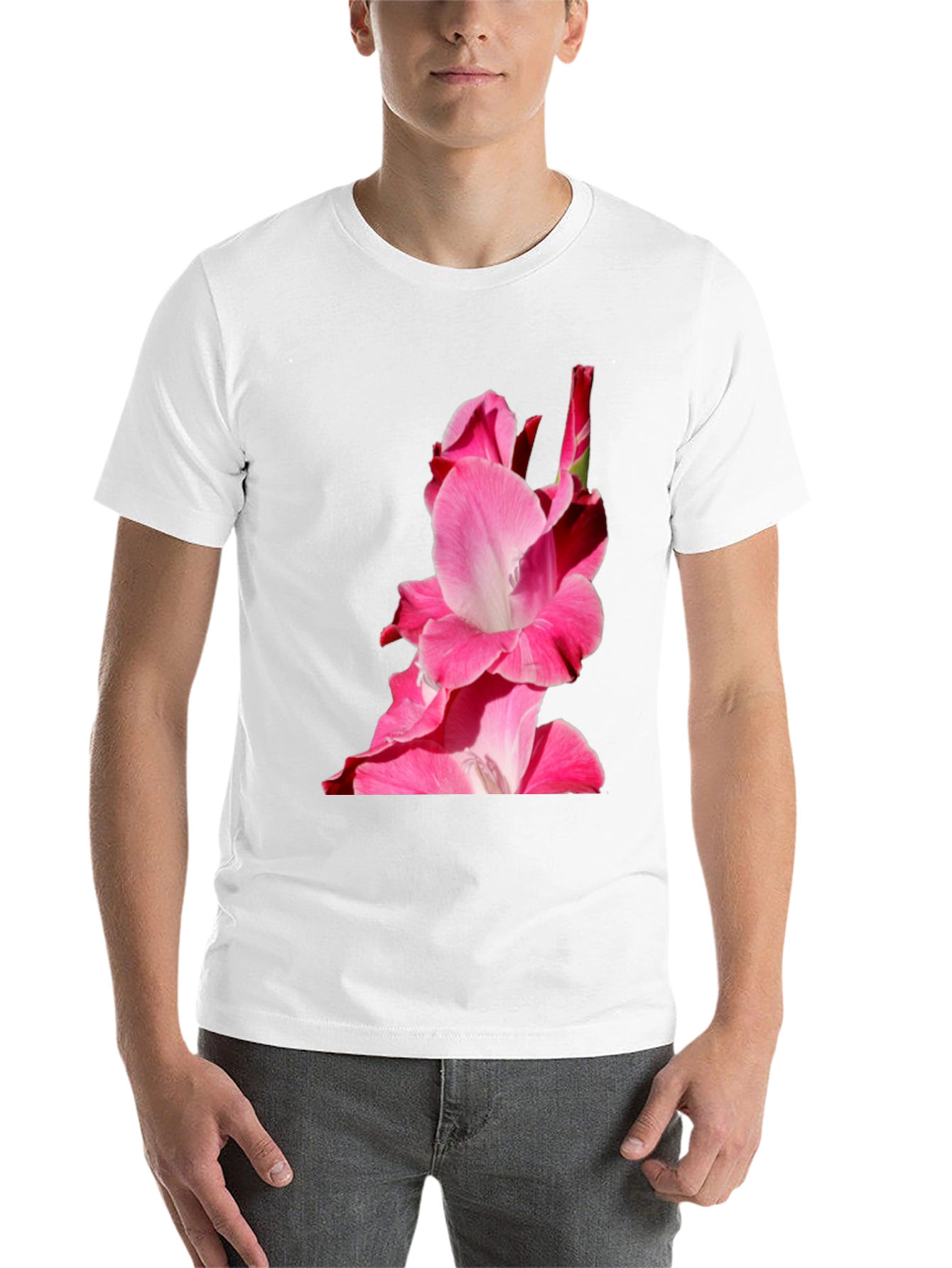 Black Pink Floral Print Black Tee view 14