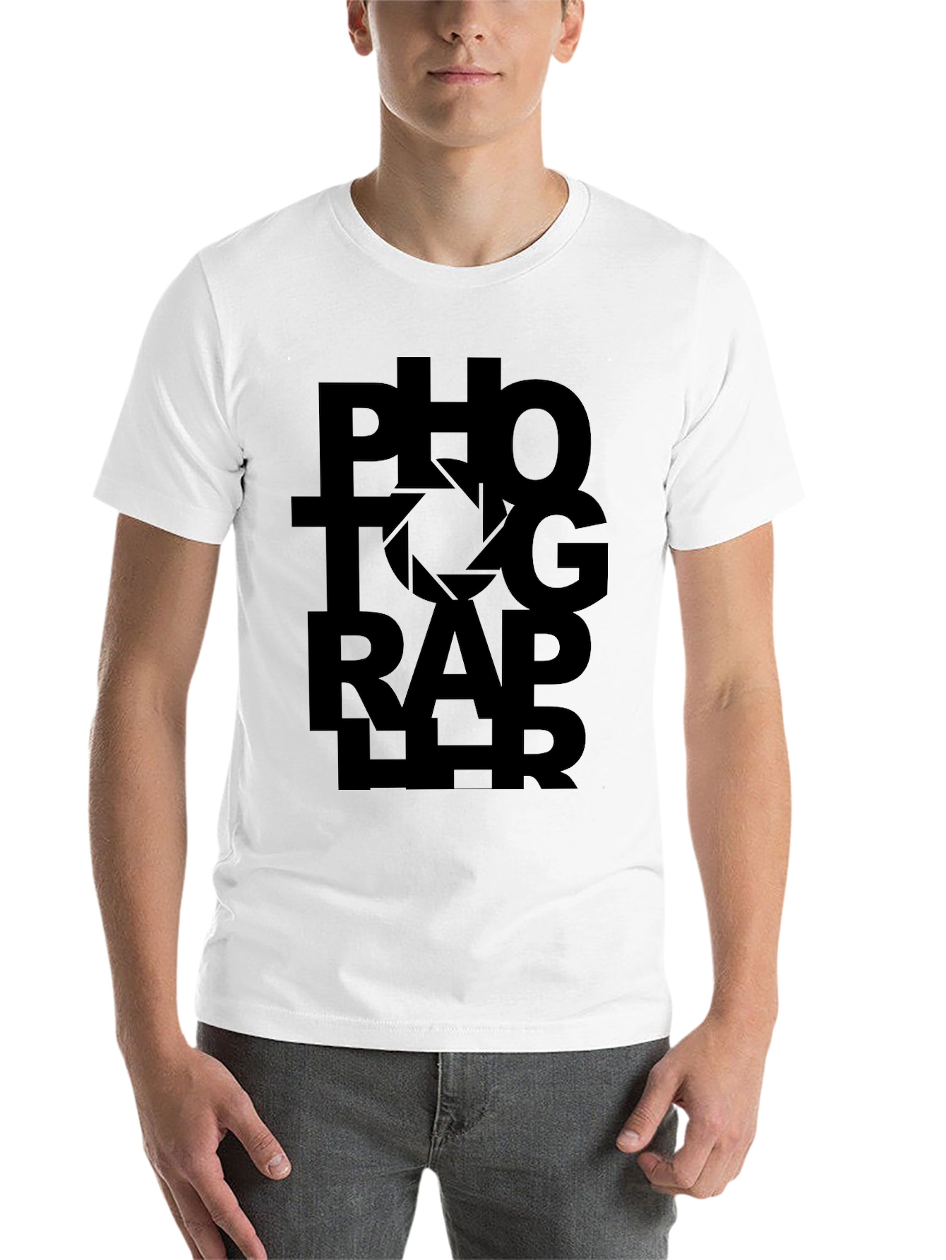 Black Photographer Graphic Tee - Black Unisex T-Shirt view 14