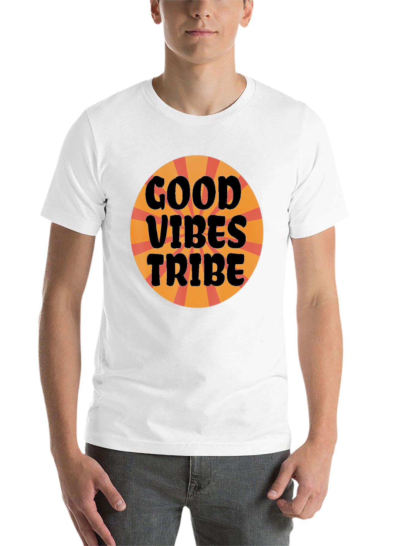 Black Good Vibes Tribe Graphic Tee - Black Cotton T-Shirt view 14