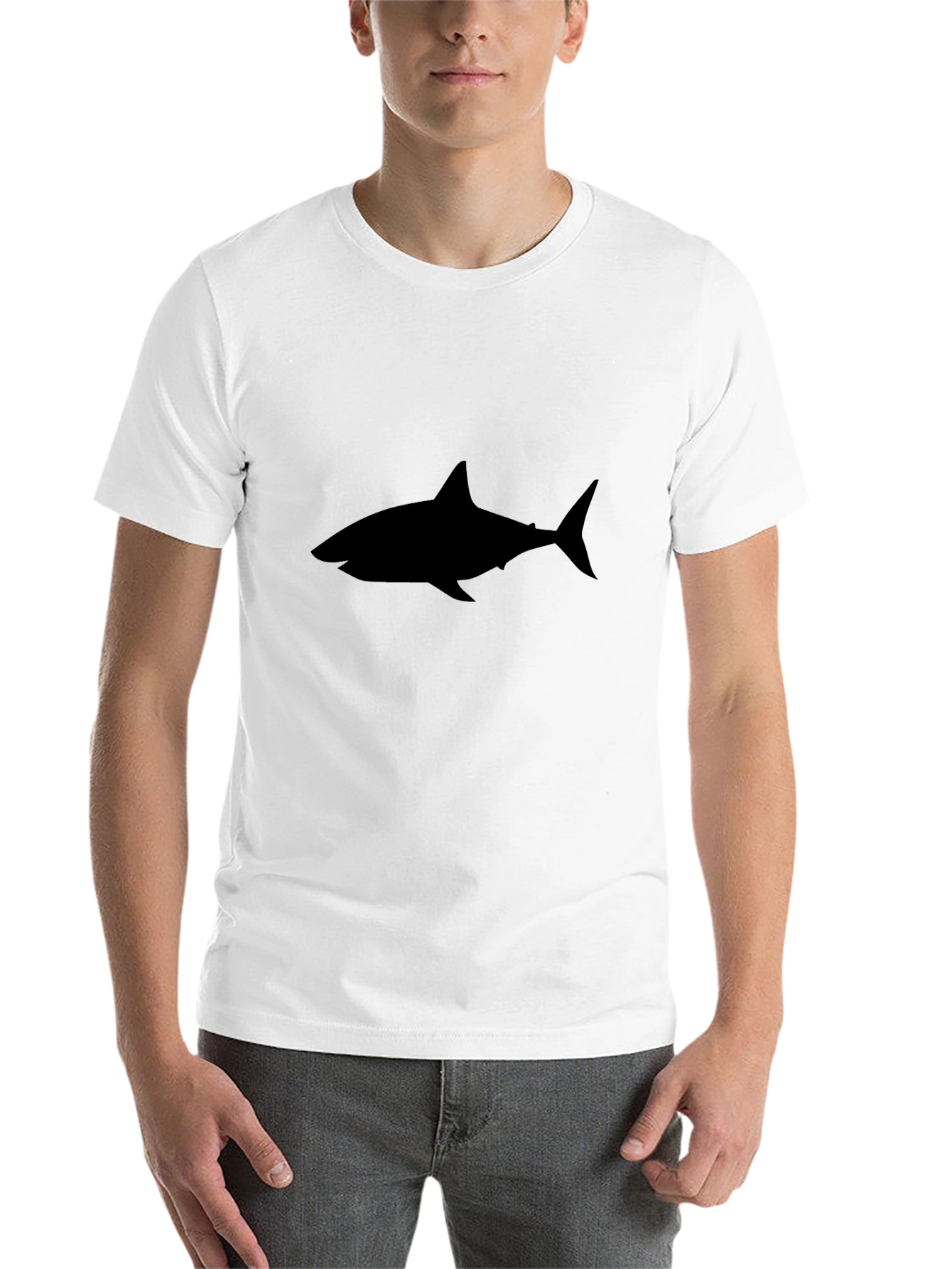 Black Black Shark Graphic Tee - Stylish Men's T-Shirt view 14
