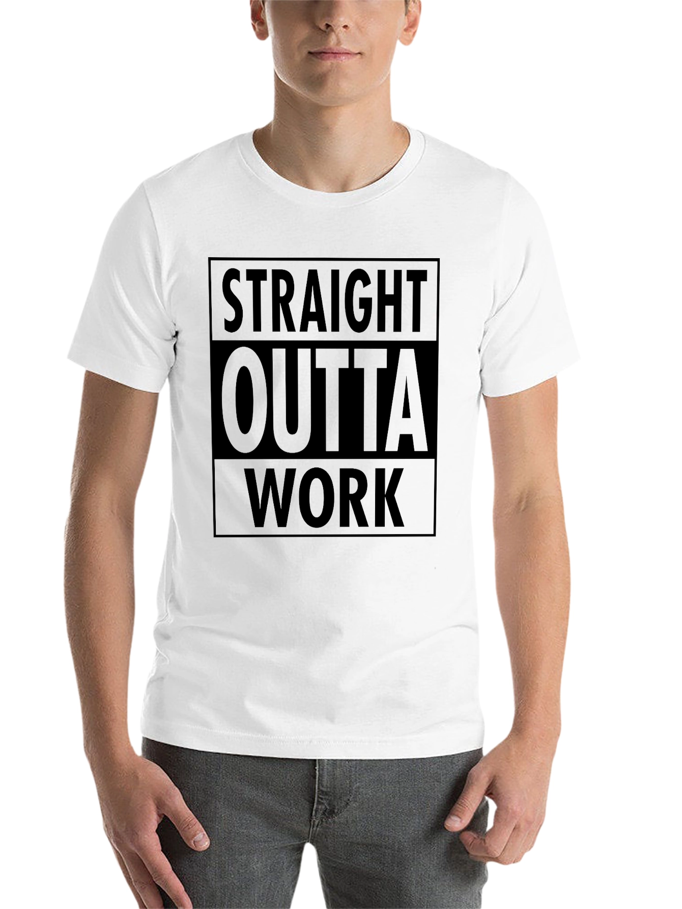 Black Straight Outta Work Graphic T-Shirt view 14
