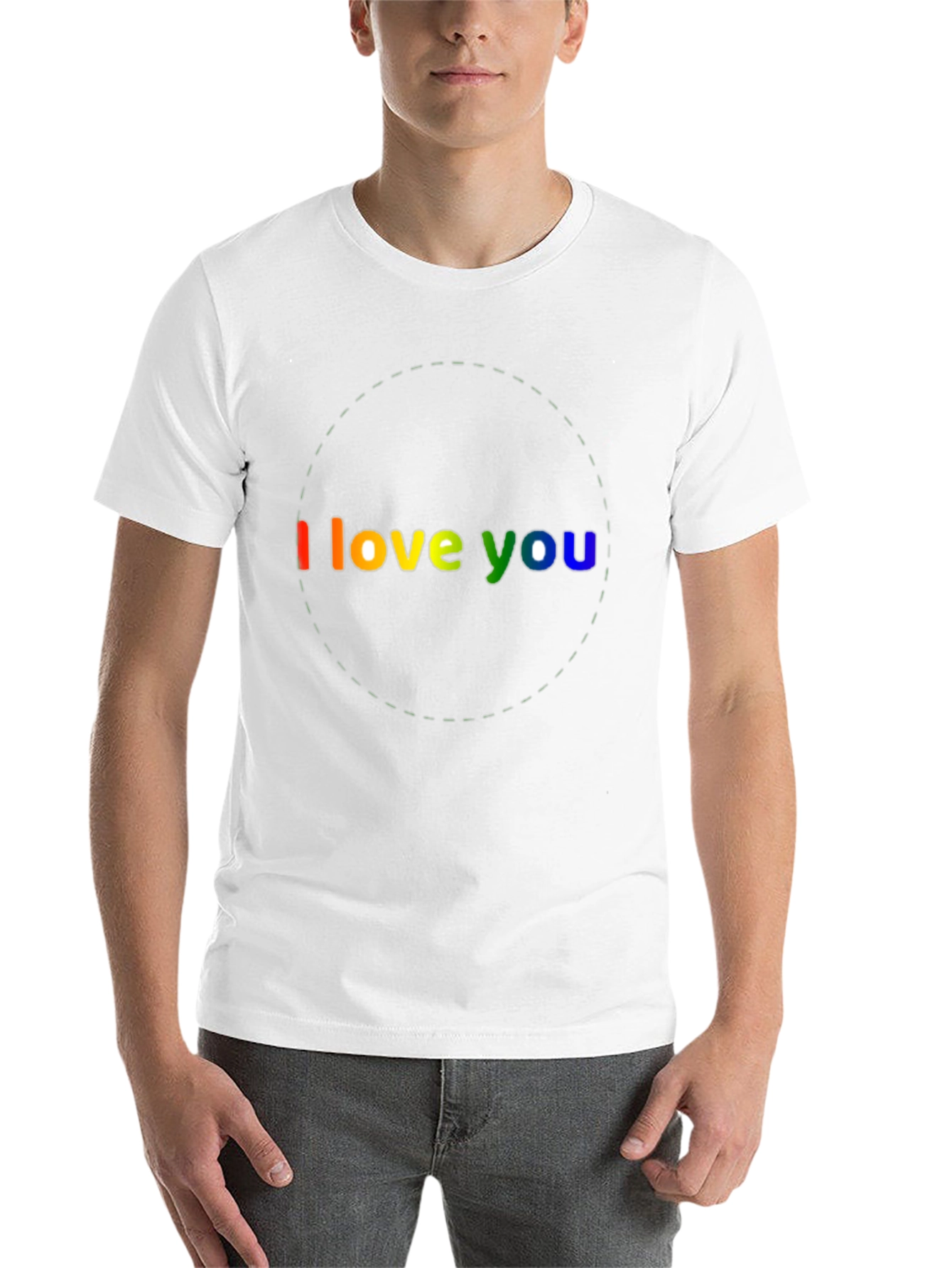 Black I Love You Rainbow Graphic Black T-Shirt view 14