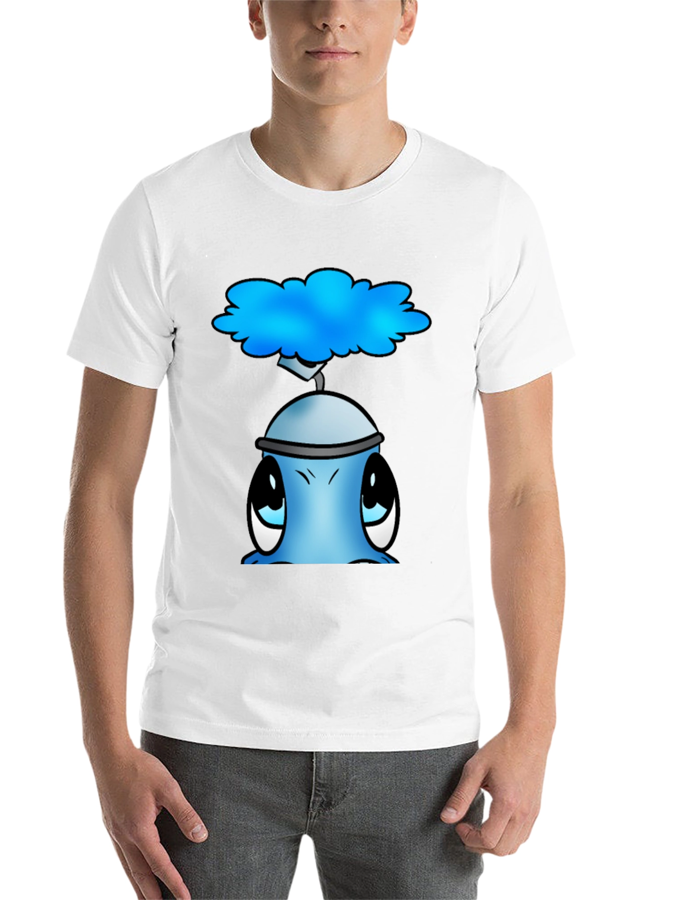 Black Cute Blue Alien Graphic T-Shirt view 14