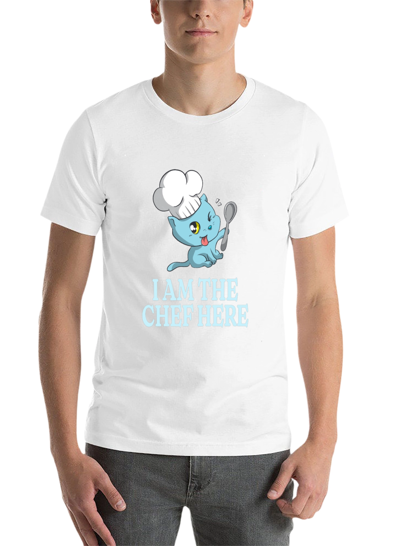 Black Chef Cat Graphic T-Shirt - Funny Foodie Tee view 14