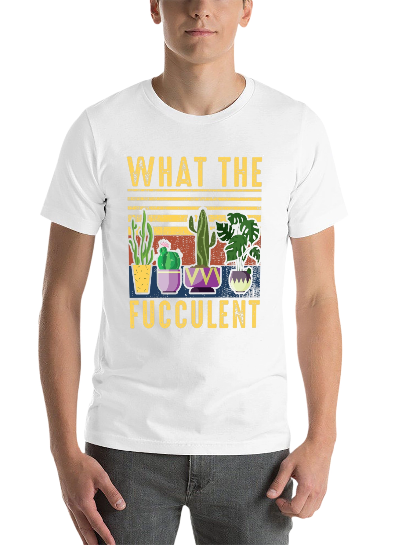 Black What the Fucculent T-Shirt Funny Succulent Plant Lover Tee view 14