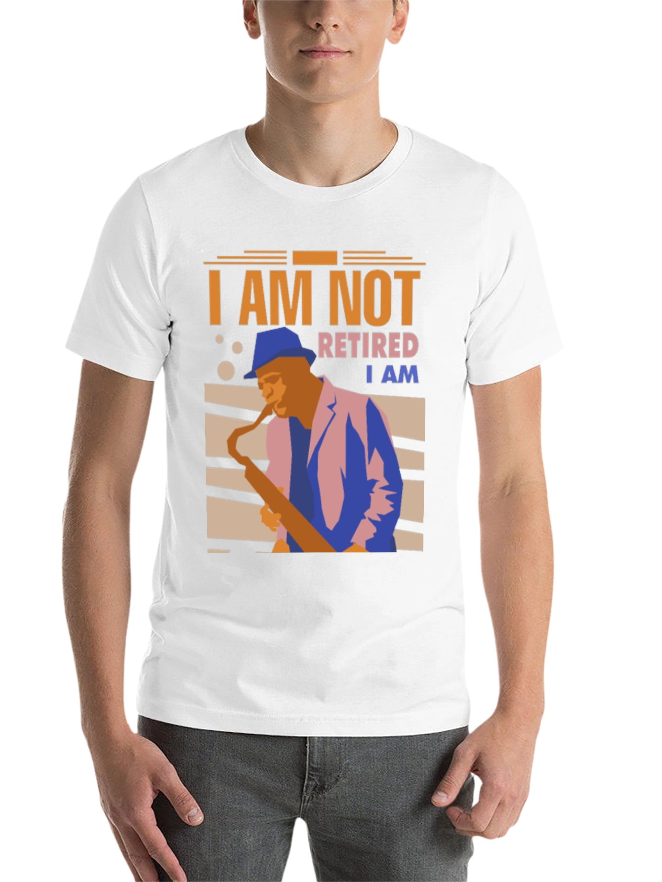 Black I Am Not Retired T-Shirt - Saxophone Player view 14