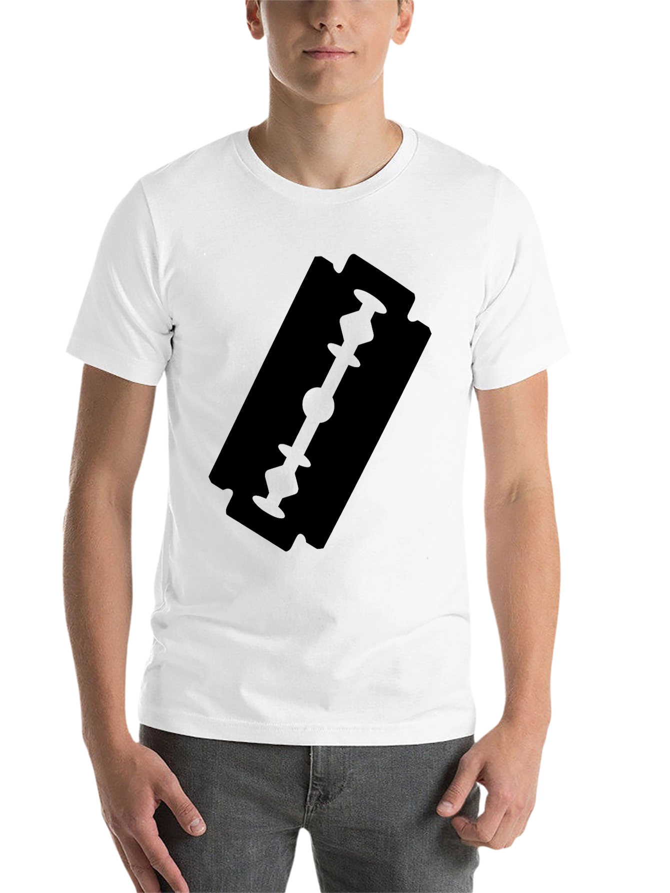 Black Black T-Shirt with Razor Blade Graphic view 14