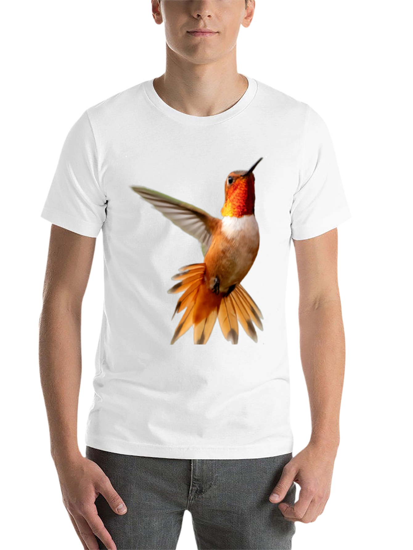 Black Hummingbird Graphic Tee - Black Cotton Blend view 14