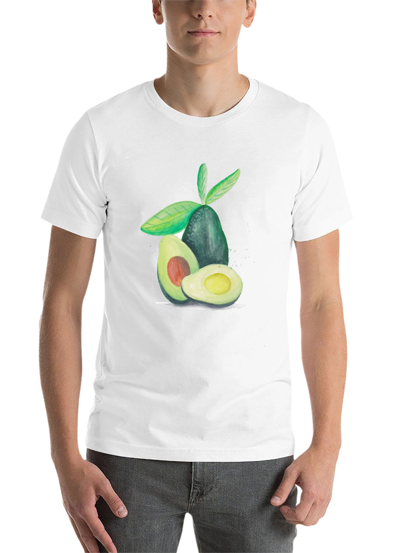 Black Avocado Graphic Tee - Casual Fruit Print T-Shirt view 14
