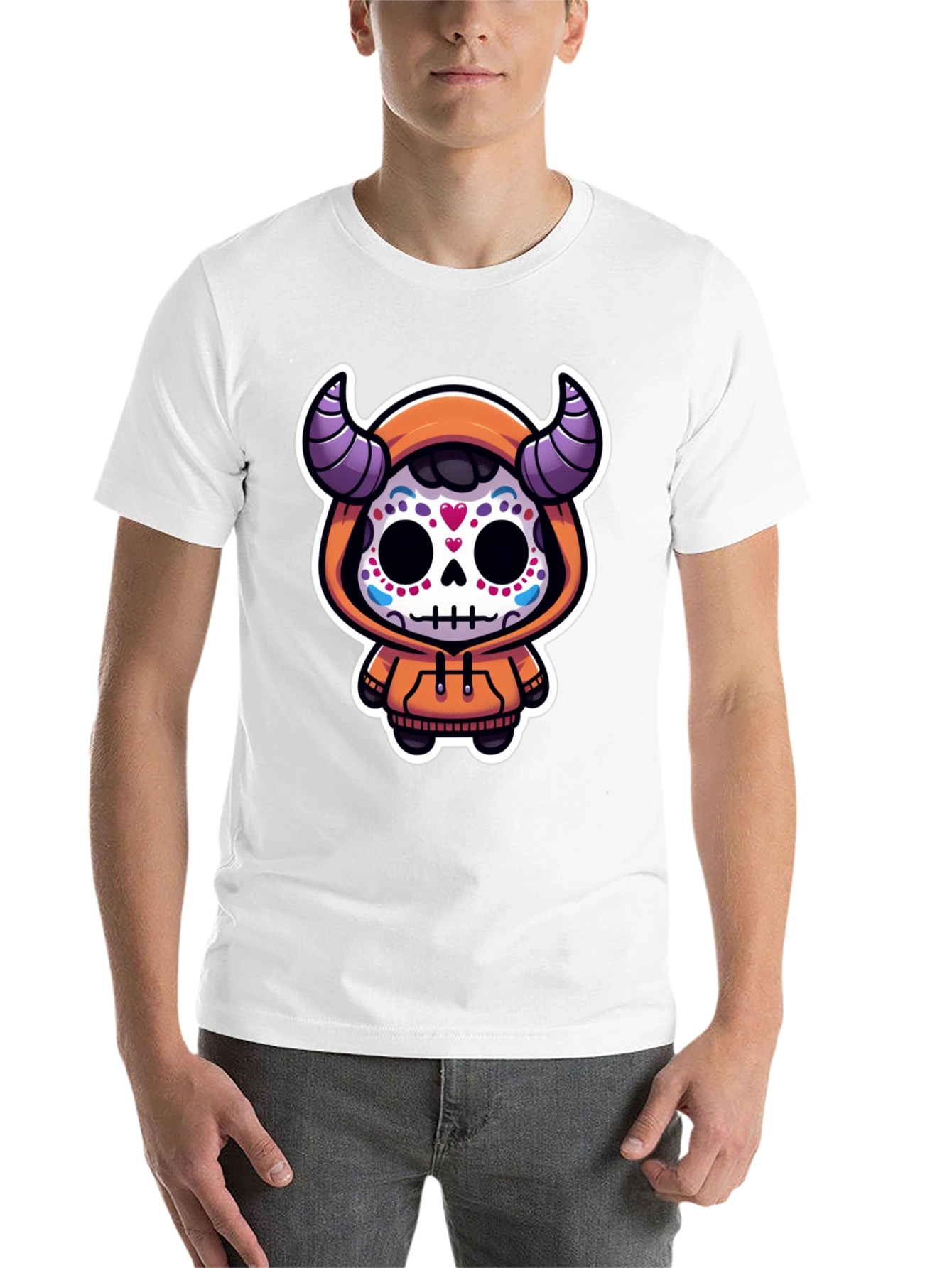 Black Sugar Skull Devil Kid's Graphic Tee view 14