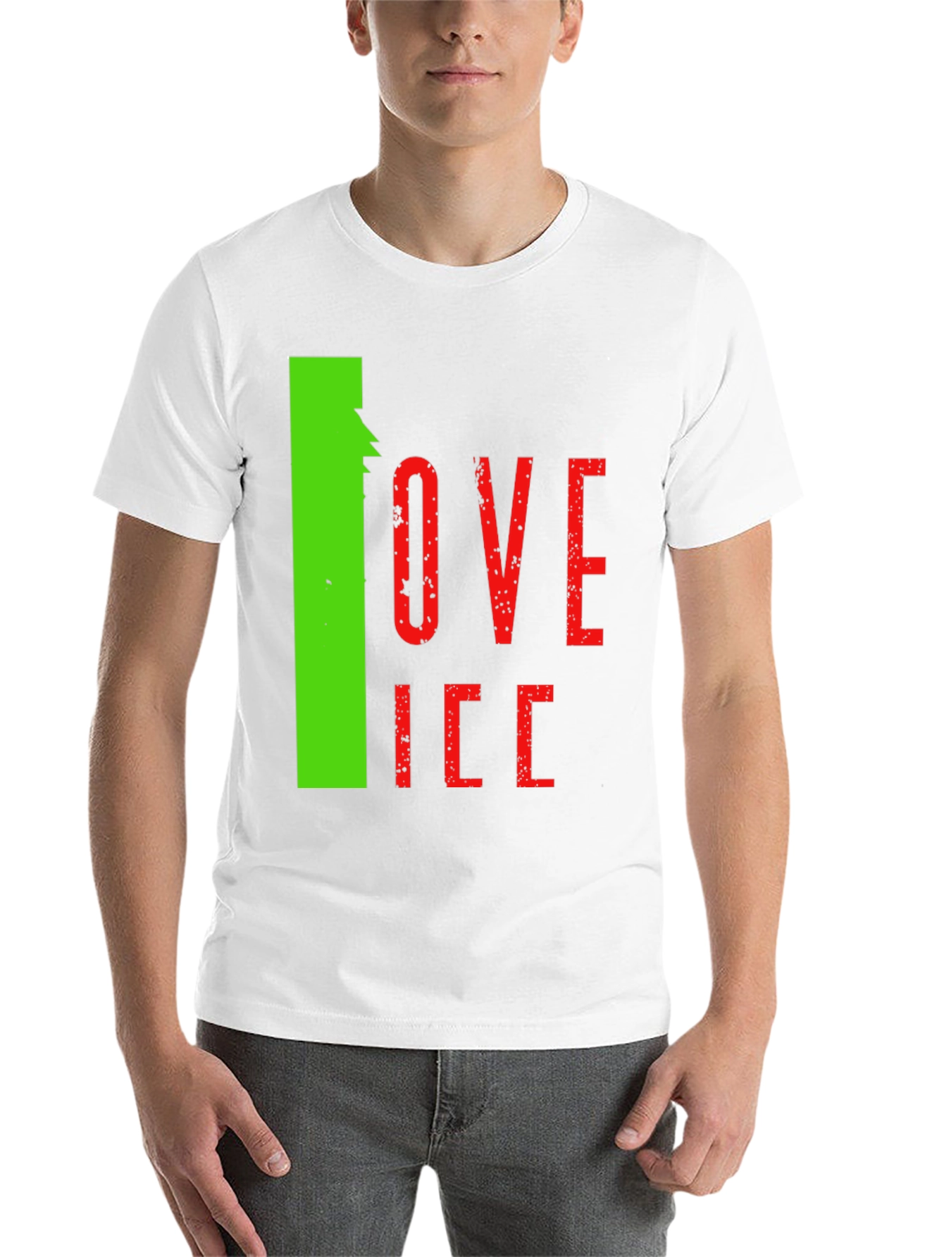 Black I Love Ice Novelty Graphic T-Shirt view 14