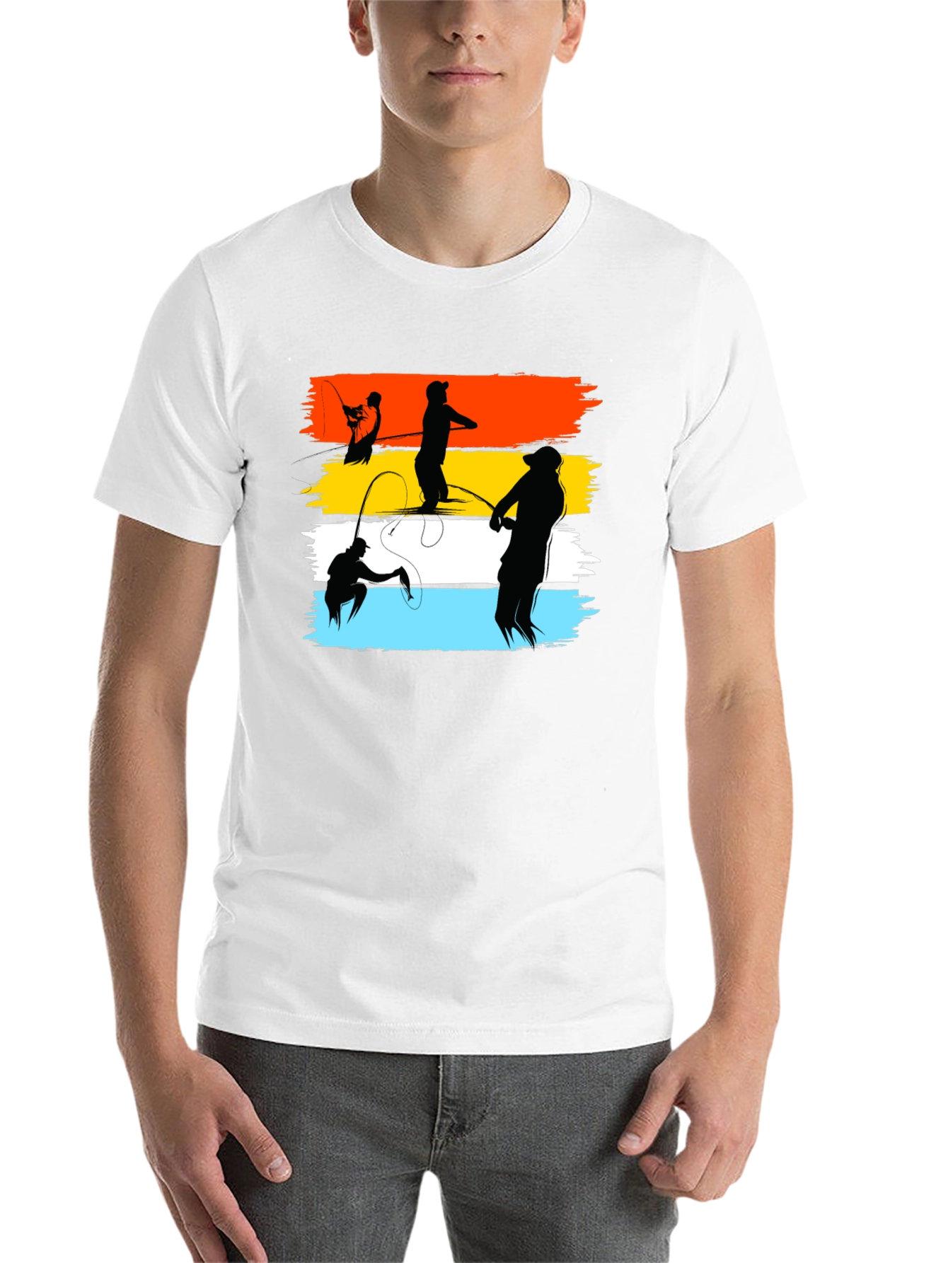 Black Fishing Silhouette T-Shirt - Angler's Dream Tee view 14