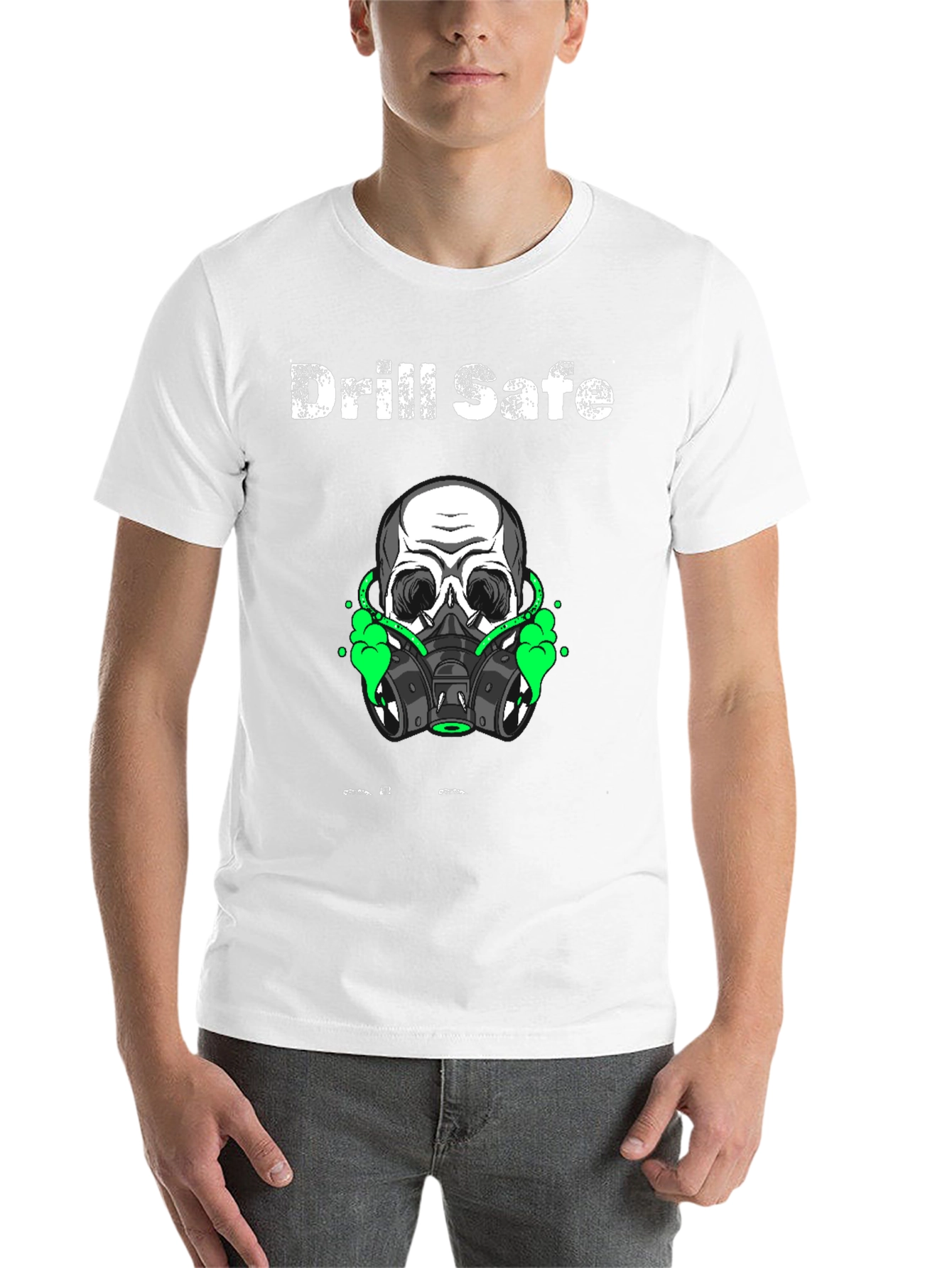 Black Drill Safe Skull Graphic Black T-Shirt view 14