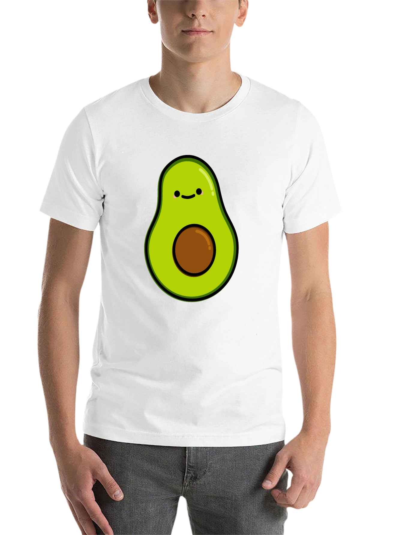 Black Cute Avocado Graphic T-Shirt - Black view 14