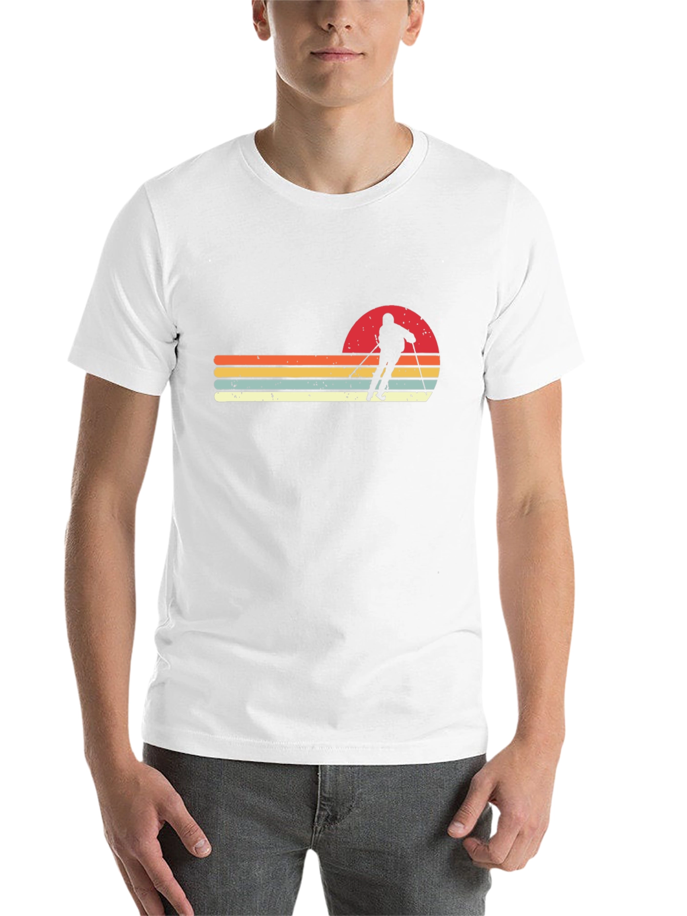 Retro Ski Silhouette T-Shirt - Vintage Style Design - 14