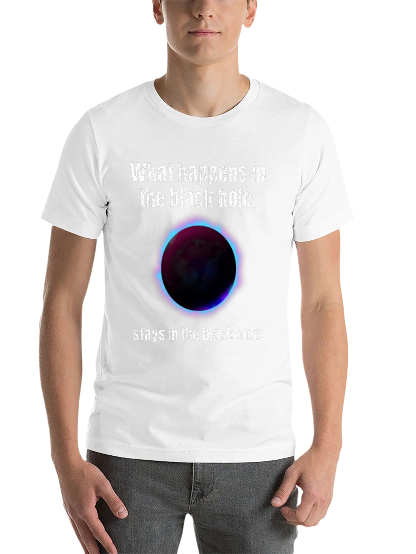 Black Black Hole Graphic T-Shirt - Space Humor Tee view 14