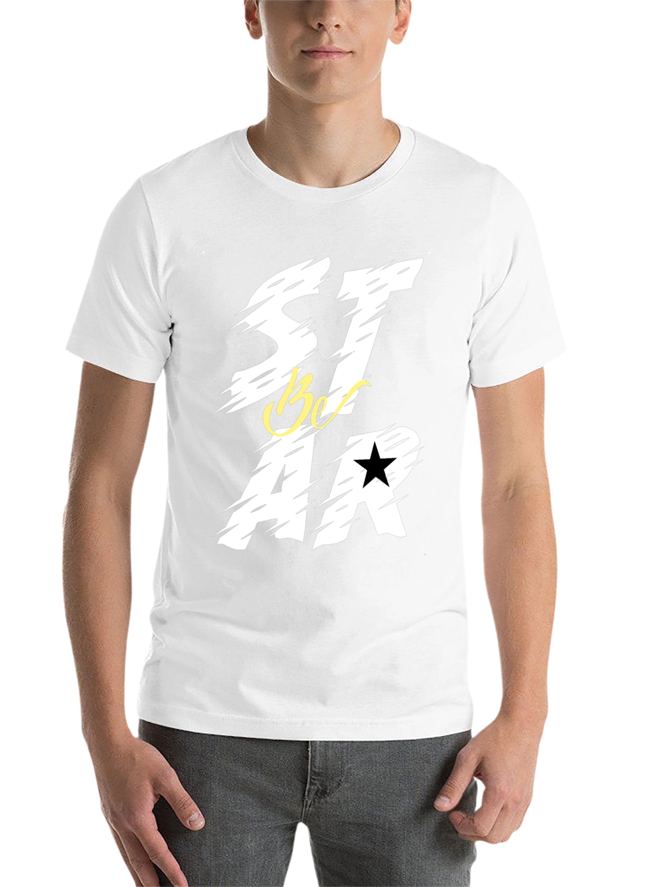 Black Be a Star Graphic Print Black T-Shirt view 14