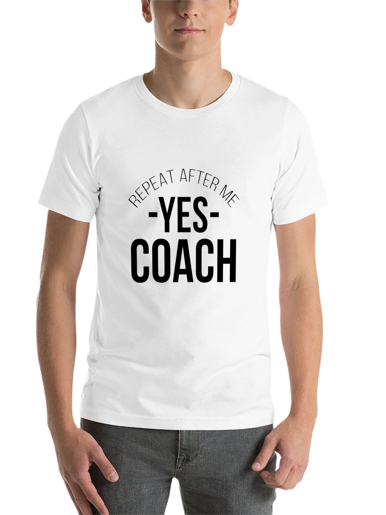 Black Yes Coach T-Shirt - Funny Coaching Apparel view 14