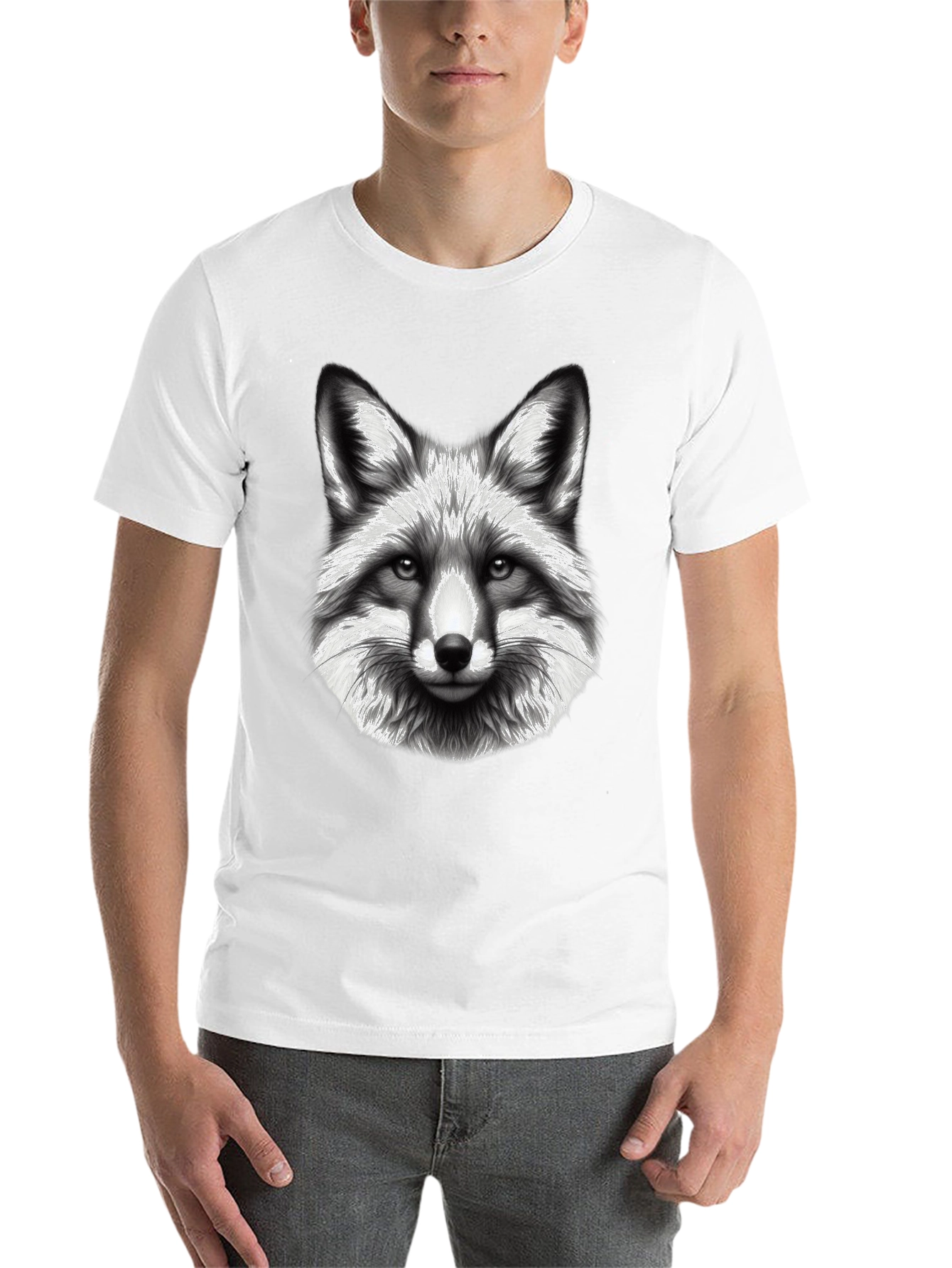 Black Fox Graphic Tee - Black Cotton Blend T-Shirt view 14