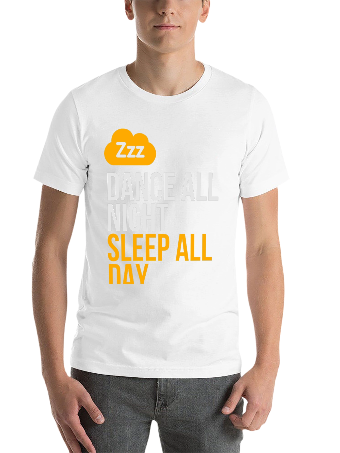 Black Dance All Night Sleep All Day Black Graphic T-Shirt view 14