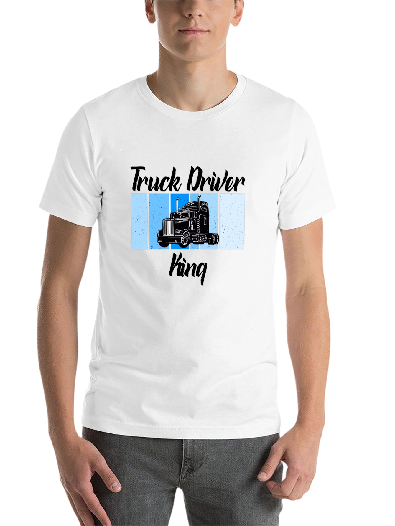 Black Truck Driver King Graphic T-Shirt view 14