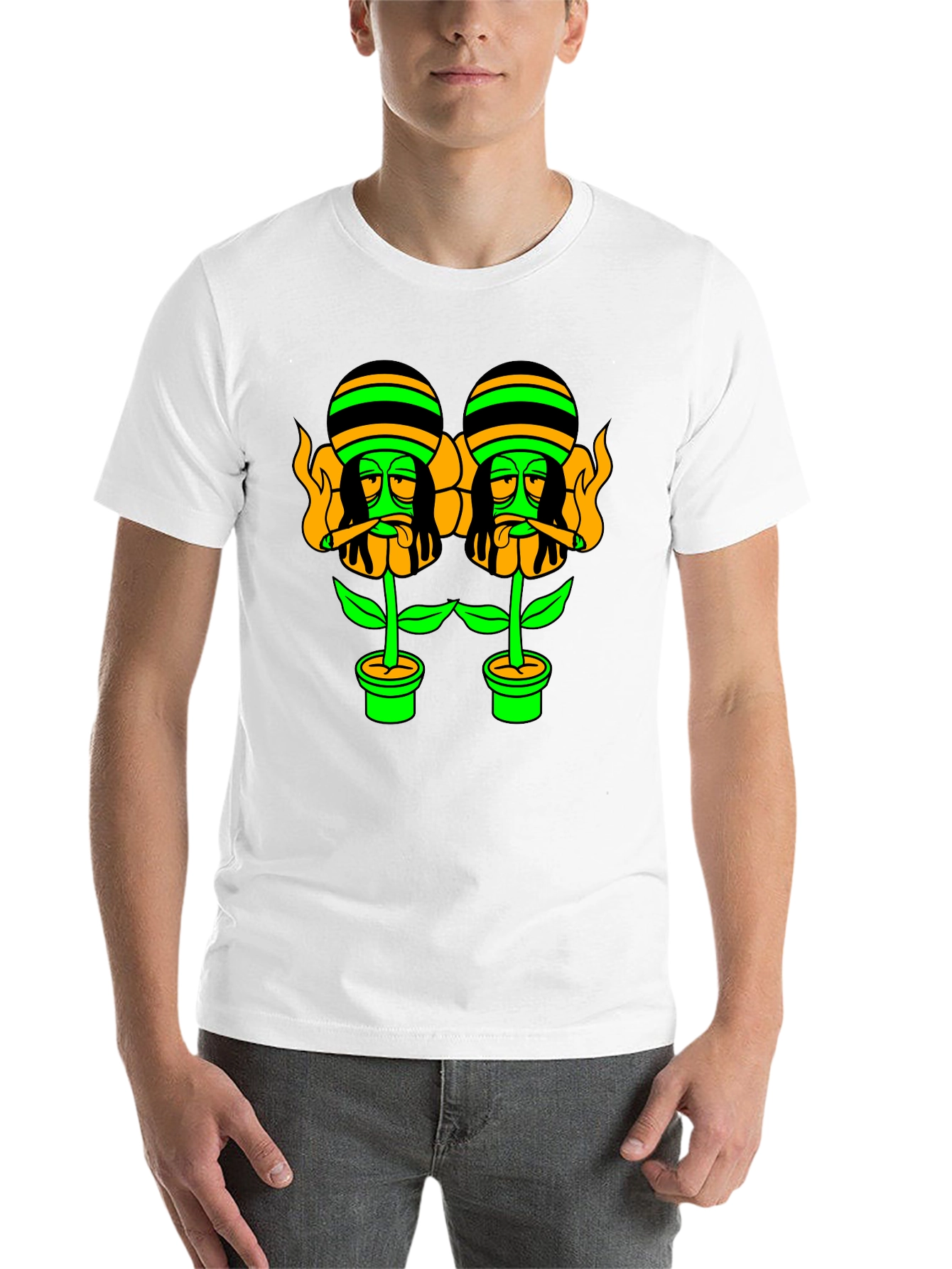 Black Rasta Flower Pot Graphic Tee - Black view 14