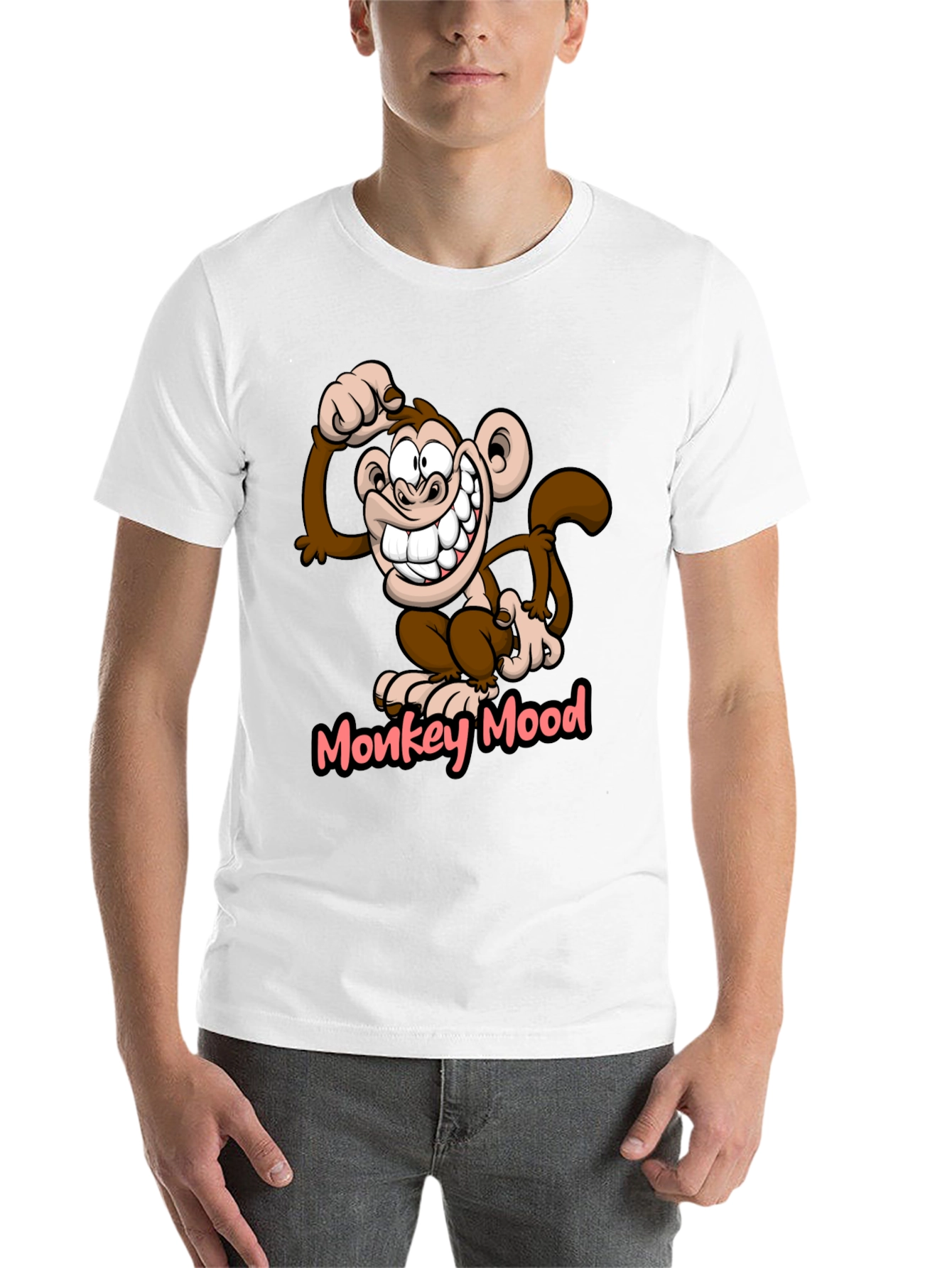 Black Monkey Mood Graphic T-Shirt - Fun Novelty Tee view 14